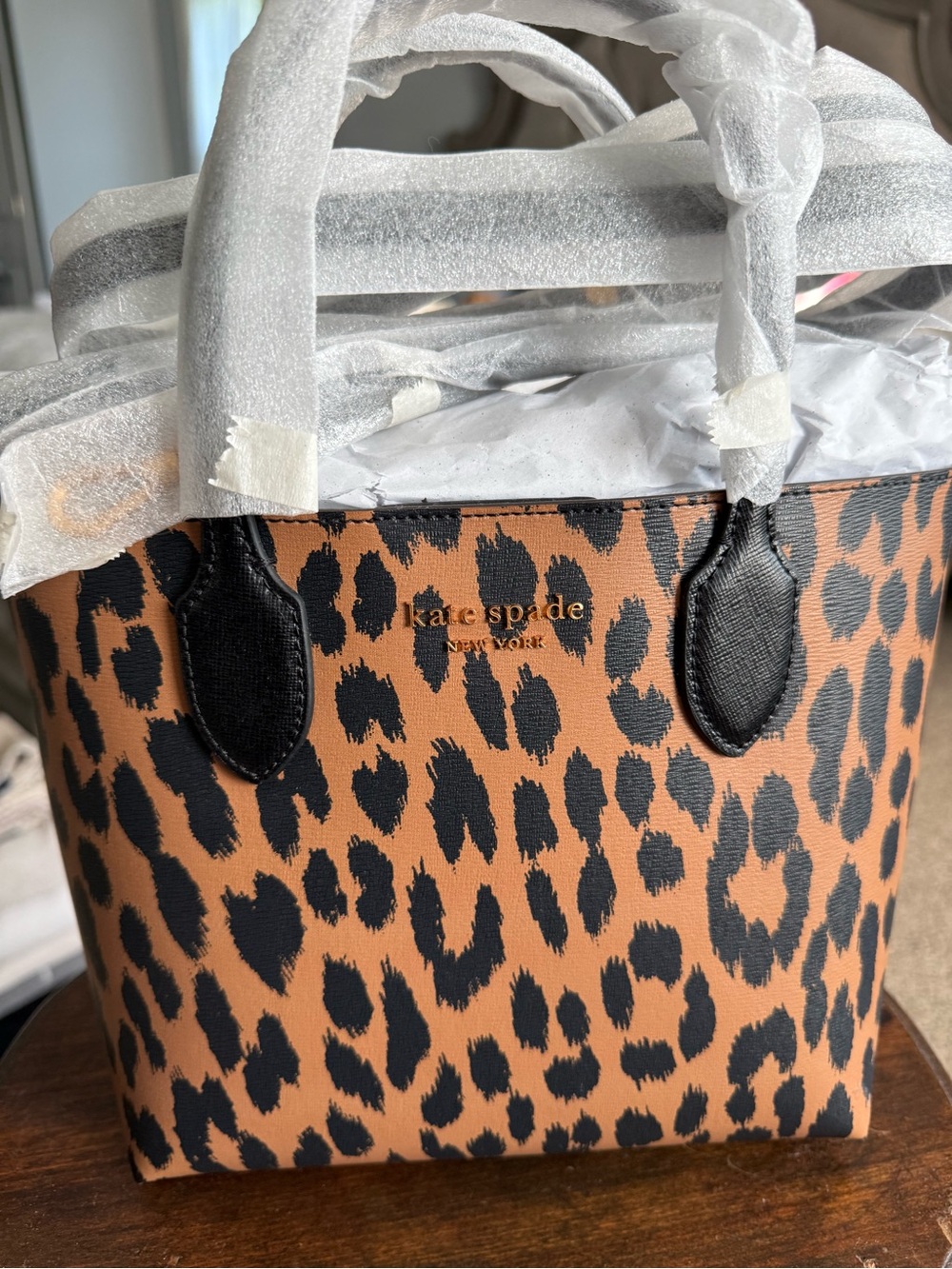 kate spade Leopard Print Tote in Tan and Black
